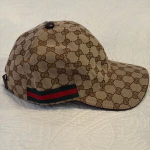 Gucci Beige Monogram Baseball Cap